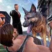 秘密のエージェントの警察の犬の攻撃