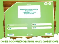 App Quiz sur les prépositions d'apprentissage Screen Shot 0
