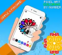 Mandala Flowers Pixel Art - Coloring By Number Screen Shot 0