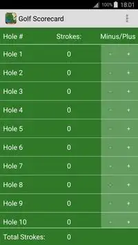 Golf Scorecard Free Screen Shot 2