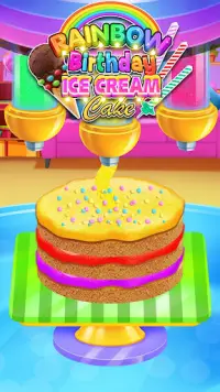 Rainbow Glitter Birthday Cake Maker - Baking Games Screen Shot 1