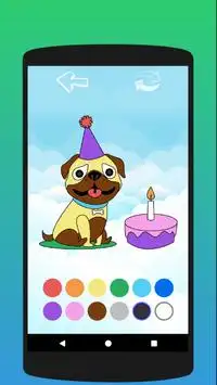 Colorir para crianças: colorir o cachorro Screen Shot 1