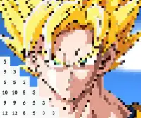 Goku Pixel Color by Number: Goku Saiyan Pixel Art Screen Shot 4