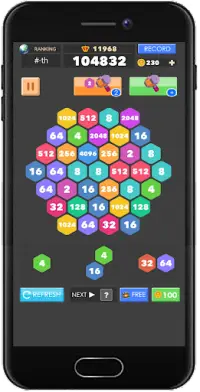 2048 Hexagon Tiles & Number Puzzle & Hexagon Block Screen Shot 0