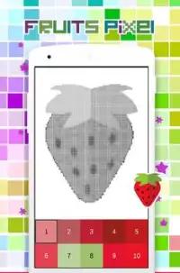 Färbung Früchte Pixel Art, nach Anzahl Screen Shot 2