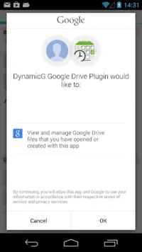 DynamicG Google Drive Plugin Screen Shot 1
