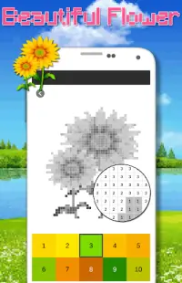 Belle fleur à colorier par nombre - Pixel Art Screen Shot 4