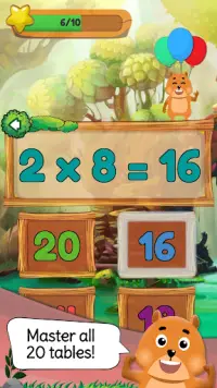 Times Tables: Mental Math Games for Kids Free Screen Shot 2