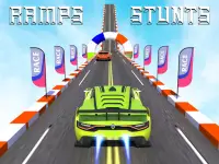 Perlumbaan GT Mega Ramp Craziest - Stunts Kereta E Screen Shot 1
