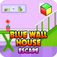 Giochi di escape semplici - Blue Wall House Escape Screen Shot 0