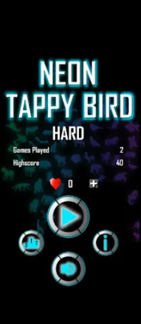 Neon Tappy Bird - One Tap Game - Flying Bird Screen Shot 18