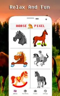 Horse Cartoon Color By Number - Pixel Art Screen Shot 3