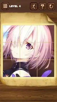 Sliding Tile Puzzle-100 anime girl pictures Screen Shot 1