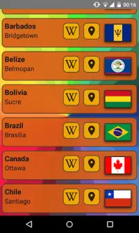 World Capitals (Quiz). Educational game. Screen Shot 3