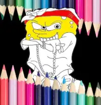 Coloring Sponge Happy Cheerful Screen Shot 1