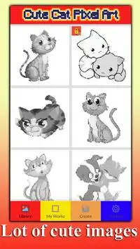 Cute Cat Coloring By Number: Pixel Art Screen Shot 0