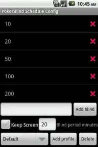 Poker Blind Schedule Screen Shot 1