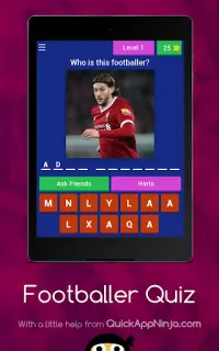 Footballer Quiz Screen Shot 7