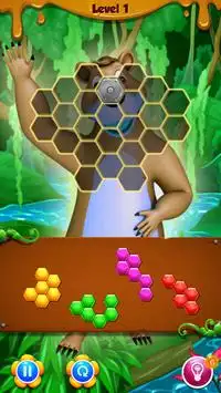 Beehive Bear: Honeycomb Hex Puzzle Screen Shot 1