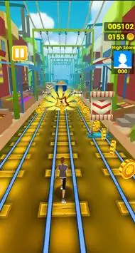 Subway Toon Boy Rail Track Screen Shot 4