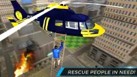 리얼 시티 경찰 헬리콥터 게임 : 구조 임무 Screen Shot 2