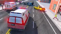 Stickman ambulancia Techo de salto - azotea trucos Screen Shot 6