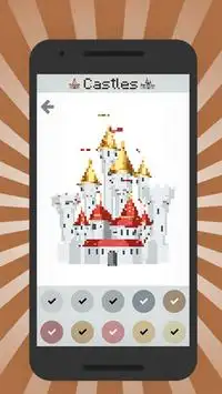 Color by number Castles Pixel Art Screen Shot 5