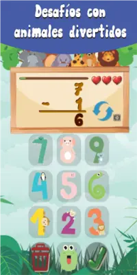 Sumas y Restas con animales - juego para niños Screen Shot 1