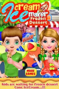 Ice Cream Cone Maker Frozen Postre-Cocinar juego Screen Shot 0