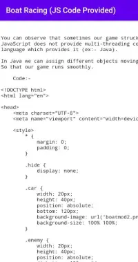 Boat Racing Game (JS code provided) Screen Shot 3