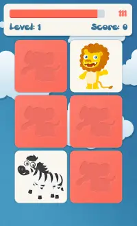 아이들을위한 동물 메모리 게임 Screen Shot 1