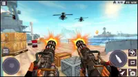 Marine gunner games: machinegeweer schiet spellen Screen Shot 1