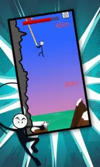 Rappelling Stickman Rock Climb Screen Shot 2