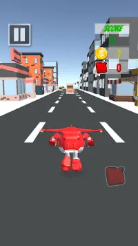 super jet  wings car robot plane runner city Screen Shot 1