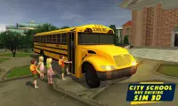 Şehir Okul Otobüsü Sürüş  3D Screen Shot 1
