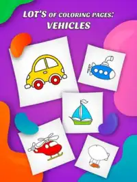 Coloring   ABC game Vehicles for Toddlers Screen Shot 8