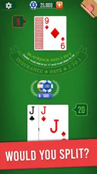 Blackjack 21 card game Screen Shot 0