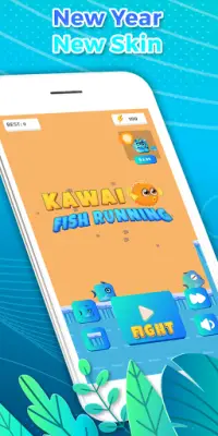 Kawai Fish Running: Casual Flying Fish Game 2021 Screen Shot 0