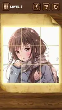 Sliding Tile Puzzle-100 anime girl pictures Screen Shot 5