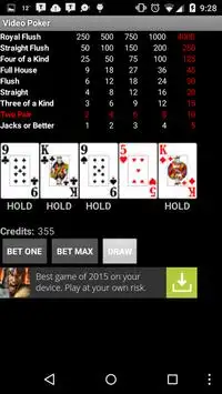 Video Poker - Jacks or Better Screen Shot 0
