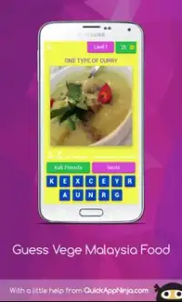 Guess Food Names -Vegetarian Malaysia Food Screen Shot 1