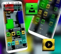 Colorful Metal Cube Launcher Theme Screen Shot 3