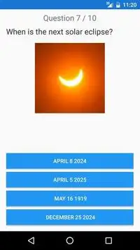 Solar Eclipse 2017 Quiz Screen Shot 0