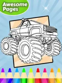 Coloring Pages Monsters Trucks Screen Shot 1