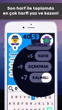 Son Harf: Kelime oyunu & Sözcük bulmaca Screen Shot 1