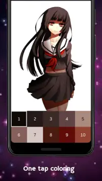 Anime Girl Color by number Screen Shot 7