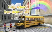 المدينة سائق حافلة المدرسة 3D Screen Shot 1