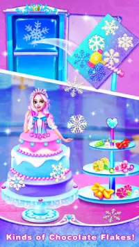 الجليد صانع كعكة الأميرة ألعاب الخبز للبنات Screen Shot 3