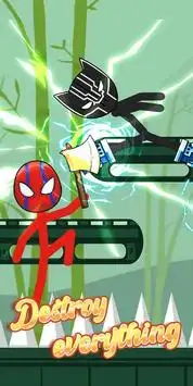 Super Hero Stickman Warriors: Spider Battle War Screen Shot 0