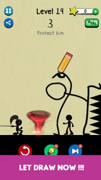Draw To Save : Stickman Puzzle Screen Shot 0